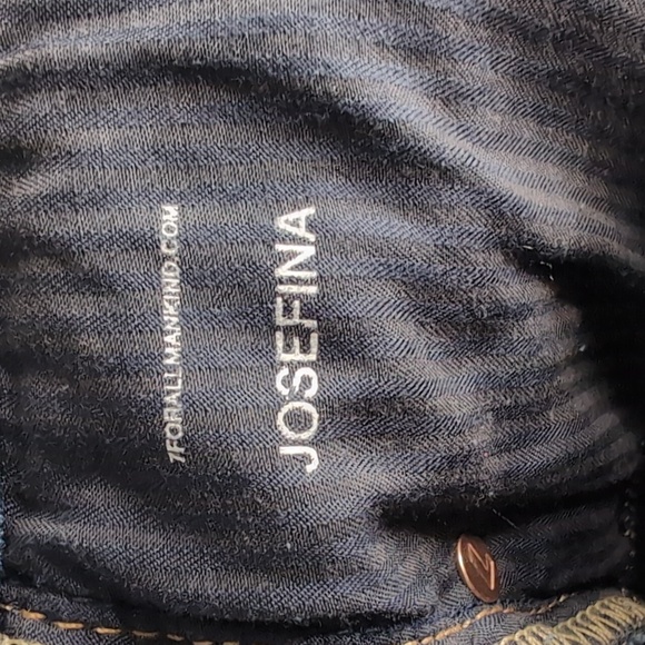 7FAM Josefina Straight Leg Buttonfly Blue Jeans, Sz 31. - Picture 5 of 7